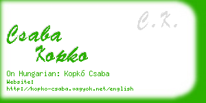 csaba kopko business card